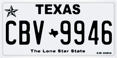 TX license plate CBV9946