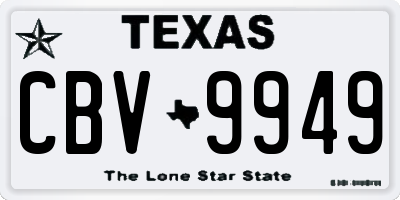 TX license plate CBV9949