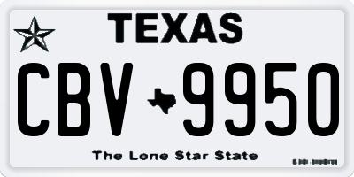 TX license plate CBV9950