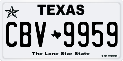 TX license plate CBV9959