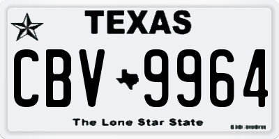 TX license plate CBV9964