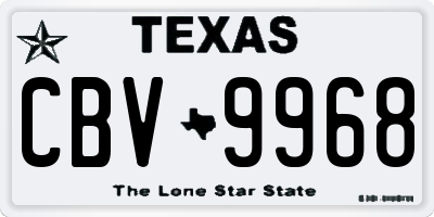 TX license plate CBV9968