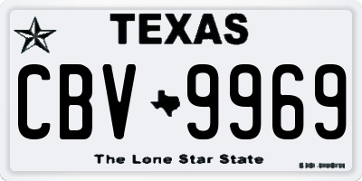 TX license plate CBV9969