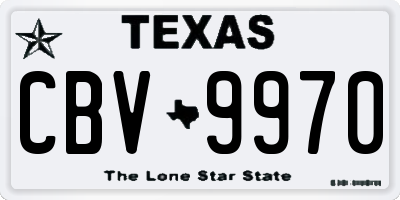 TX license plate CBV9970