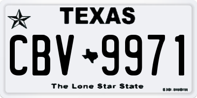 TX license plate CBV9971