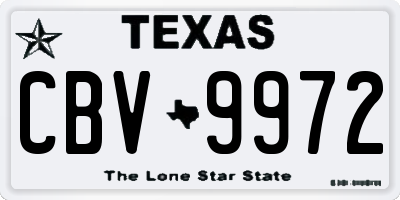 TX license plate CBV9972