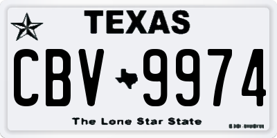 TX license plate CBV9974