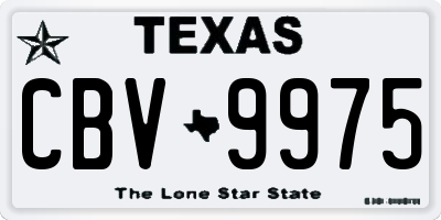 TX license plate CBV9975