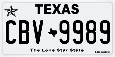 TX license plate CBV9989