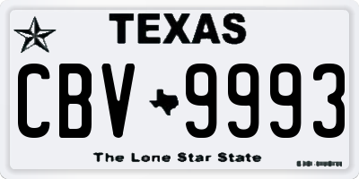 TX license plate CBV9993