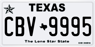 TX license plate CBV9995