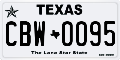 TX license plate CBW0095