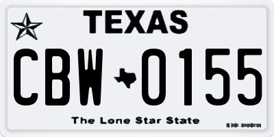 TX license plate CBW0155