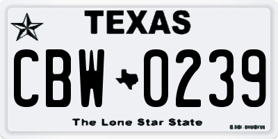 TX license plate CBW0239