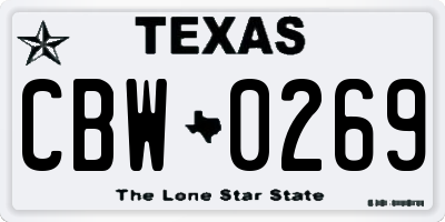 TX license plate CBW0269
