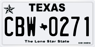 TX license plate CBW0271