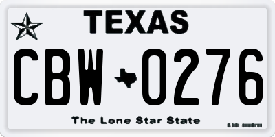 TX license plate CBW0276