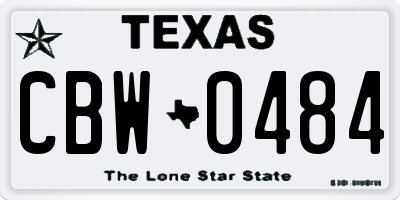 TX license plate CBW0484