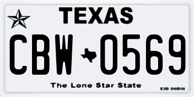 TX license plate CBW0569