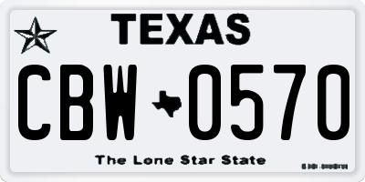 TX license plate CBW0570