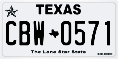 TX license plate CBW0571