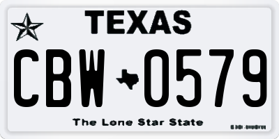 TX license plate CBW0579