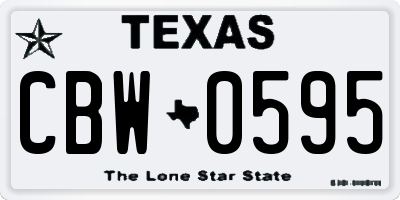 TX license plate CBW0595