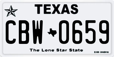 TX license plate CBW0659