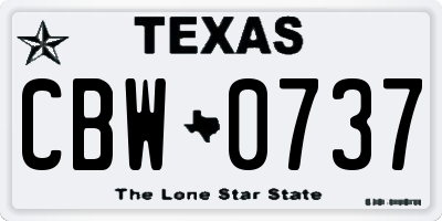 TX license plate CBW0737
