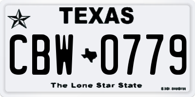 TX license plate CBW0779