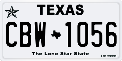 TX license plate CBW1056