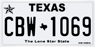 TX license plate CBW1069
