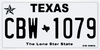 TX license plate CBW1079