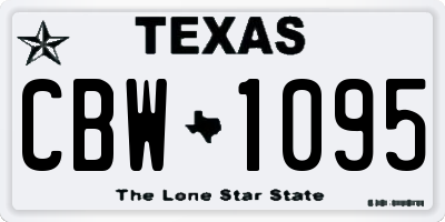 TX license plate CBW1095