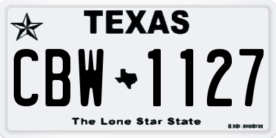 TX license plate CBW1127