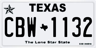 TX license plate CBW1132