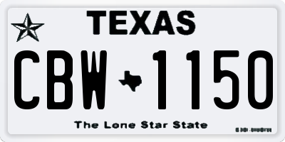 TX license plate CBW1150