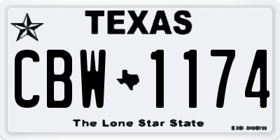 TX license plate CBW1174