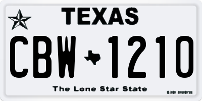 TX license plate CBW1210