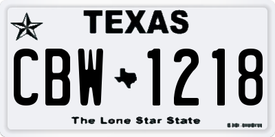 TX license plate CBW1218