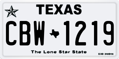 TX license plate CBW1219