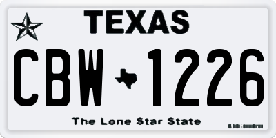 TX license plate CBW1226