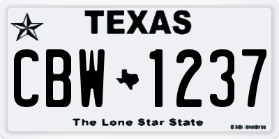 TX license plate CBW1237