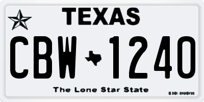 TX license plate CBW1240