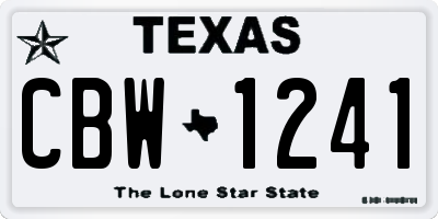 TX license plate CBW1241