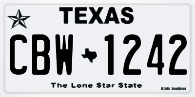 TX license plate CBW1242