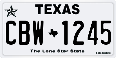 TX license plate CBW1245