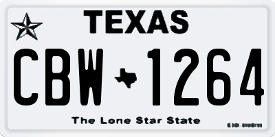 TX license plate CBW1264