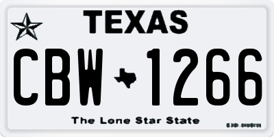 TX license plate CBW1266