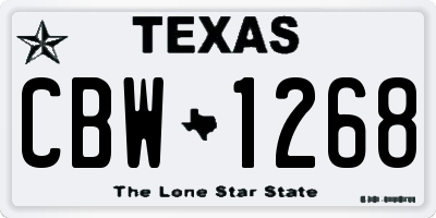 TX license plate CBW1268